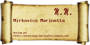 Mirkovics Marinetta névjegykártya
